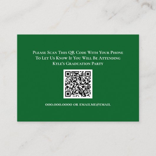 Afstuderen RSVP QR Code Response Kaart (Voorkant)