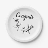 Afstuderen Runner © draaiend Afstudeerder Witte Zw Papieren Bordje (Voorkant)