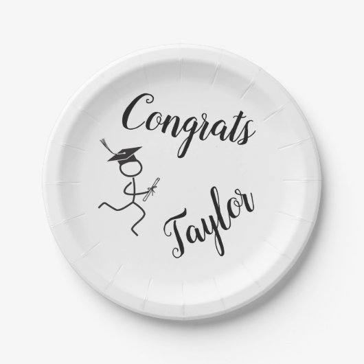 Afstuderen Runner © draaiend Afstudeerder Witte Zw Papieren Bordje (Voorkant)