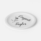 Afstuderen Runner © draaiend Afstudeerder Witte Zw Papieren Bordje (Gekanteld)