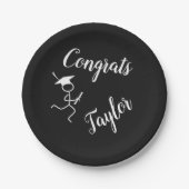 Afstuderen Runner © draaiend Afstudeerder Zwart wi Papieren Bordje (Voorkant)