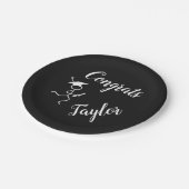 Afstuderen Runner © draaiend Afstudeerder Zwart wi Papieren Bordje (Gekanteld)