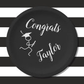 Afstuderen Runner © draaiend Afstudeerder Zwart wi Papieren Bordje