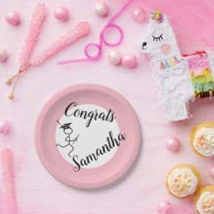 Afstuderen Runner © Runner Afstudeerder Party Pink Papieren Bordje