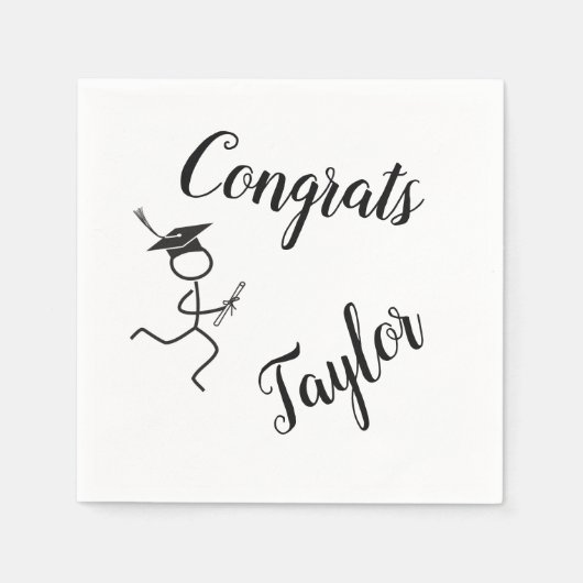 Afstuderen Runner © Running Afstudeerder Paper Nap Servet (Voorkant)