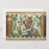 Afstuderen Rustic Country Wood Lace 5 Foto Kaart (Achterkant)