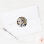 Afstuderen Rustic Script-foto Ronde Sticker (Envelop)
