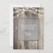 Afstuderen Rustic String Lights Foto Bedankkaart (Achterkant)