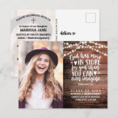 Afstuderen Rustic String Lights Foto Bijbelvers Briefkaart (Voorkant / Achterkant)