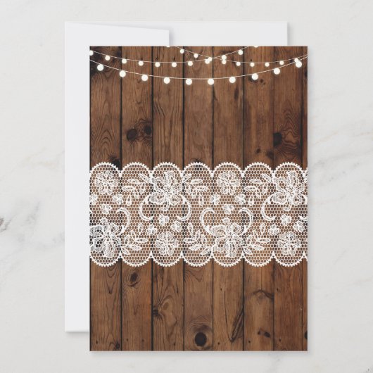 Afstuderen Rustic Wood Lace Lights Afstuderen Uitn Kaart (Achterkant)