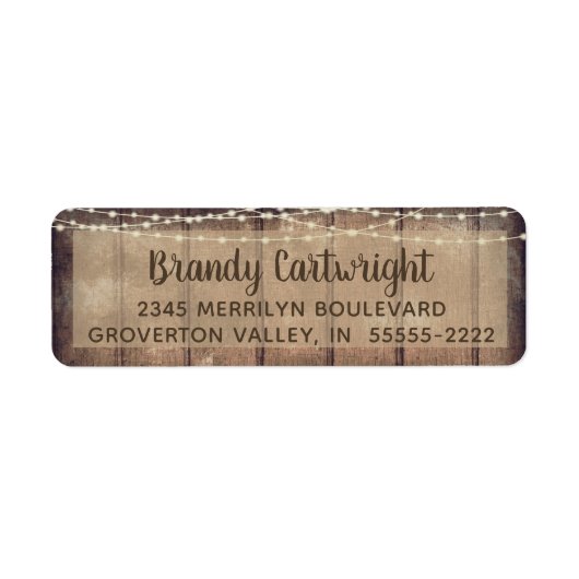 Afstuderen Rustic Wood String Lights Etiket (Voorkant)