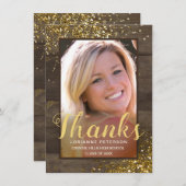 Afstuderen Rustige Bedankt Gold Script Foto (Voorkant / Achterkant)