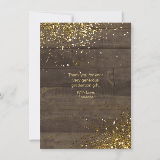 Afstuderen Rustige Bedankt Gold Script Foto (Achterkant)