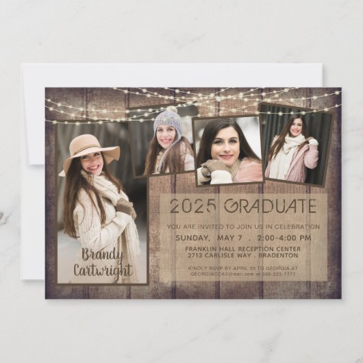 Afstuderen Rustige foto-inkloting van hout Kaart (Voorkant)