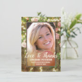 Afstuderen Rustige Rozen Floral String Lights Bedankkaart (Staand voorkant)