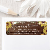 Afstuderen Rustige zonnebloempjes met houtskaarten Etiket (Insitu)