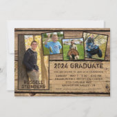 Afstuderen Rustisch Land Hout 5 Foto Collage Kaart (Voorkant)