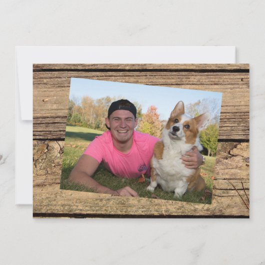 Afstuderen Rustisch Land Hout 5 Foto Collage Kaart (Achterkant)