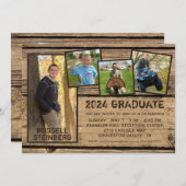 Afstuderen Rustisch Land Hout 5 Foto Collage Kaart (Voorkant / Achterkant)