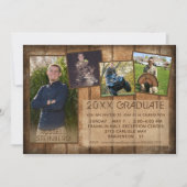 Afstuderen Rustisch Land Hout 5 Foto Collage Kaart (Voorkant)