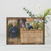 Afstuderen Rustisch Land Hout 5 Foto Collage Kaart (Staand voorkant)