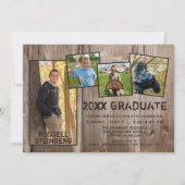 Afstuderen Rustisch Land Hout 5 Foto Kaart (Voorkant)