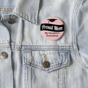 Afstuderen - Ruw mam - Roos Gold Pink Ronde Button 5,7 Cm