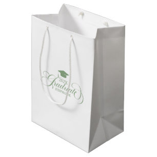 Afstuderen Sage Groene Script Typografie Medium Cadeauzakje
