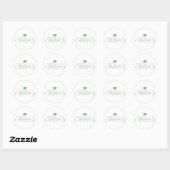 Afstuderen Sage Groene Script Typografie Ronde Sticker (Vel)