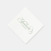 Afstuderen Sage Groene Script Typografie Servet (Hoek)