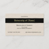 Afstuderen - Sand en Black Contactkaartje (Achterkant)