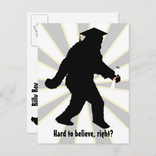 Afstuderen Sasquatch Aankondigingskaart (Voorkant / Achterkant)