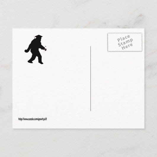 Afstuderen Sasquatch met Afstudeerder Pet Aankondigingskaart (Achterkant)