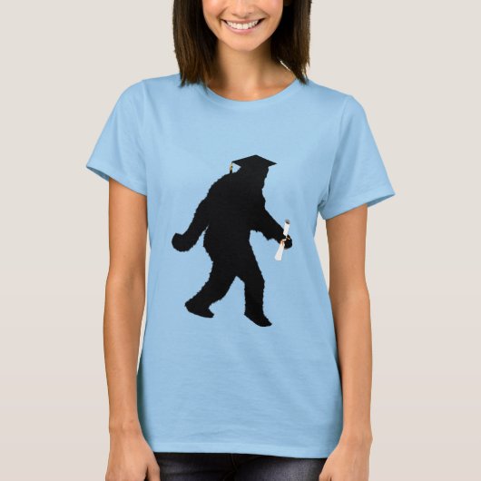 Afstuderen Sasquatch met Afstudeerder Pet T-shirt (Voorkant)