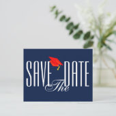 Afstuderen Save the Date Briefkaart Uitnodiging (Staand voorkant)