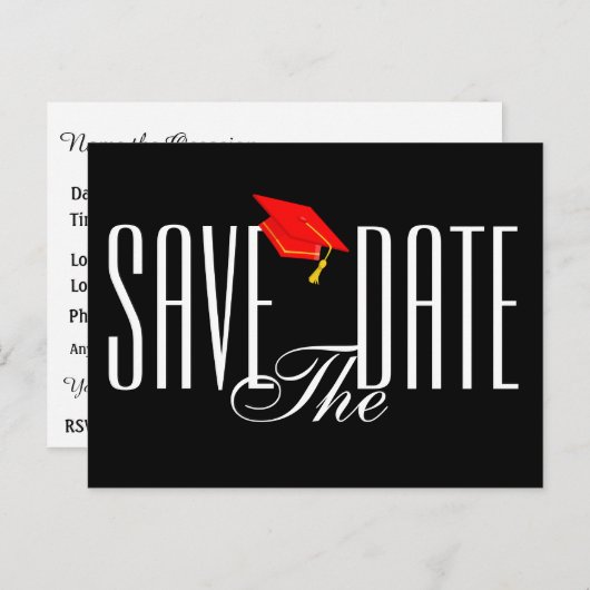 Afstuderen Save the Date Briefkaart Uitnodiging (Voorkant / Achterkant)