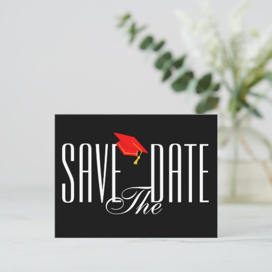 Afstuderen Save the Date Briefkaart Uitnodiging (Staand voorkant)