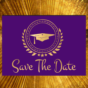Afstuderen Save the Date Gold Afstudeerder Pet Paa