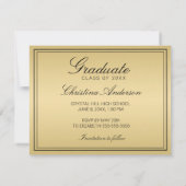 Afstuderen Save the Date Gold Black Pet Diploma Aankondiging (Achterkant)