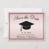 Afstuderen Save the Date Roos Gold Script Pet Aankondiging (Voorkant)