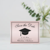 Afstuderen Save the Date Roos Gold Script Pet Aankondiging (Staand voorkant)