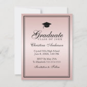 Afstuderen Save the Date Roos Gold Script Pet Aankondiging (Achterkant)