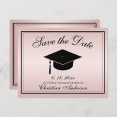 Afstuderen Save the Date Roos Gold Script Pet Aankondiging (Voorkant / Achterkant)
