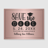 Afstuderen Save the Date Zwarte Typografie Roos (Voorkant)