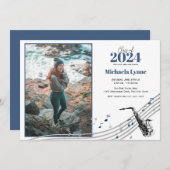 Afstuderen Saxofoon Marching Band met Foto Kaart (Voorkant / Achterkant)