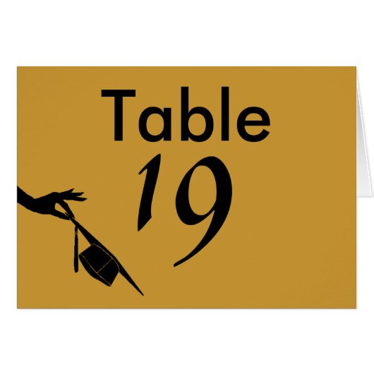Afstuderen Sch Colours Blue Gold Table Number Kaar (Voorkant Horizontaal)