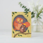 Afstuderen Schattige Uil Geel Pet Leeg Briefkaart (Staand voorkant)