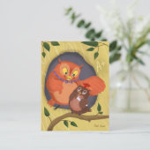 Afstuderen Schattige Uil Rood Pet Blank Briefkaart (Staand voorkant)