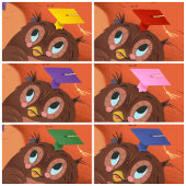 Afstuderen Schattige Uil Zwart Pet Blank Briefkaar Briefkaart