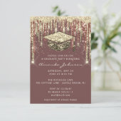 Afstuderen schijven Glitter Roos Gold Confetti Kaart (Staand voorkant)
